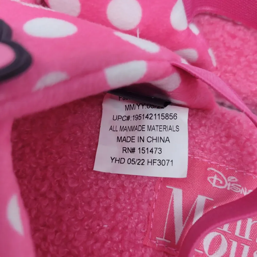 Disney Minnie Mouse Slippers House Shoes Girls size 3 Pink Soft NWT $29.99